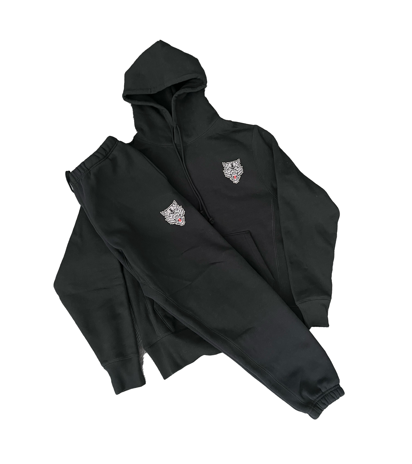 ESSENTIAL WOLF PATCH SWEATSUIT (BLACK)